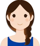 White female with brown hair and blue sleeveless top